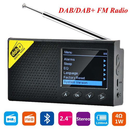 2.4 Inch LCD Digital DAB DAB+ FM Radio Wireless Bluetooth 5.0 Portable Speaker