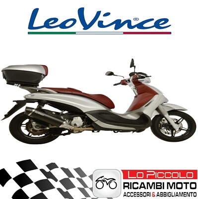 Black Inox Terminal Leovince Piaggio Beverly 350 Sport Euro