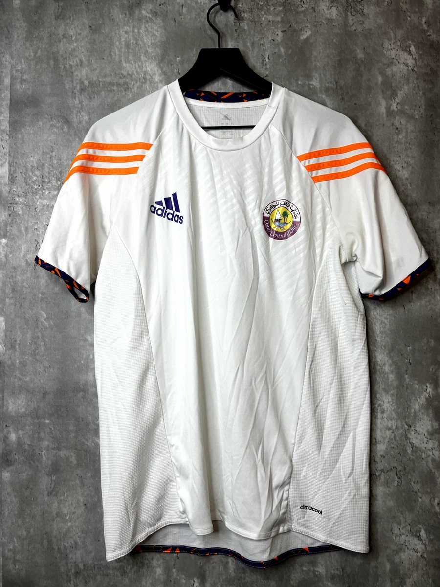 Adidas Qatar Central Bank Soccer Jersey Shirt Adult Large White