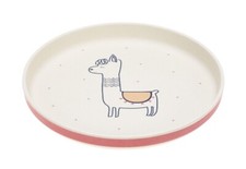 Lassig Plate Bamboo Glama Lama, Coral - 2 PLATES