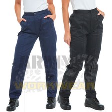 Ladies Womens Work Trousers Healthcare Beauty Uniform Pants Half Elastic Waist