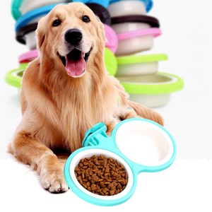Creative Cage Hanging Dog Double Bowl Food Water Dispenser Cat