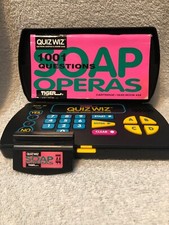 Vintage Tiger Videogame 1993 Quiz Wiz with 44 Soap Opera cartridge and book