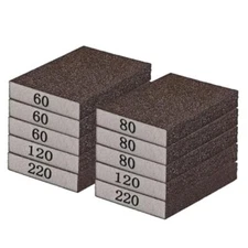 10-Pack Sanding Blocks – Sand Paper Assortment Pack in 60/80/120/220 Grit – 