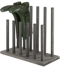 MyGift Entryway Distressed Gray Wood 6-Pair Boot Storage Rack, Shoes Holder