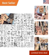 Elegant Triangle  Star Temporary Tattoo Pack: 52 Waterproof Realistic Designs