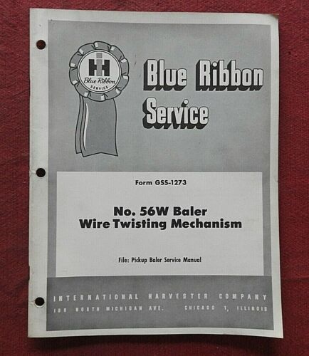 1960 INTERNATIONAL HARVESTER 56W BALER WIRE-TIE MECHANISM SERVICE REPAIR MANUAL - Picture 1 of 7