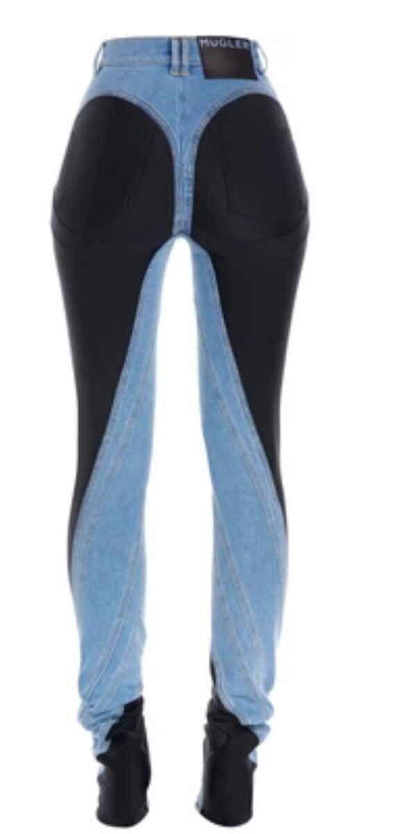 Mugler Thong spiral jeans High-waisted pants, combination of