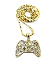 New Iced XBOX Controller Pendant 18",20",24" Box,Rope,Cuban Chain Necklace XMP24