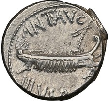 Marc Anthony, Roman Imperatorial AR Denarius, (43-30 BC) NGC AU