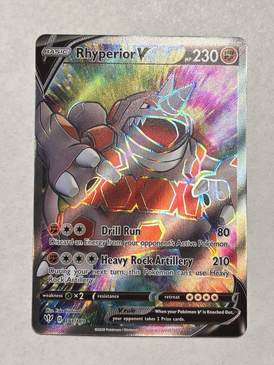 Pokemon Rhyperior V 181/189 Darkness Ablaze Ultra Rare Full Art