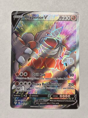 Pokemon Rhyperior V 181/189 Darkness Ablaze Ultra Rare Full Art