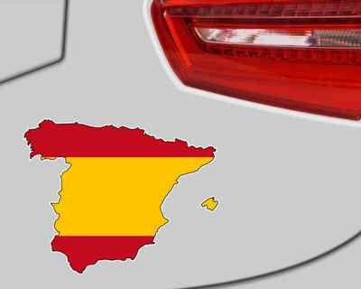 Samunshi Spanien Aufkleber Autoaufkleber in den Nationalfarben  2 Größen