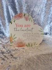 Image of YOU ARE THE LOVELIEST HEART MANTLE PLAQUE 15 CM IDEAL GIFT MUM SISTER FRIEND #4
