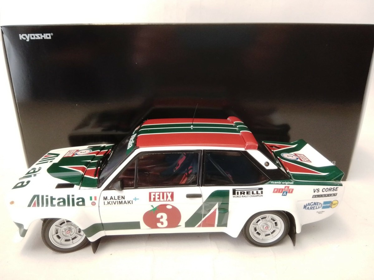 Kyosho Fiat 131 Abarth ALITALIA #3 Alen Rally 1000 Lakes 1978 1/18