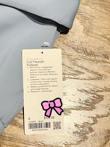 NUOVO maglione donna Lululemon full flourish blu salice taglia 6 - Foto 7 di 7