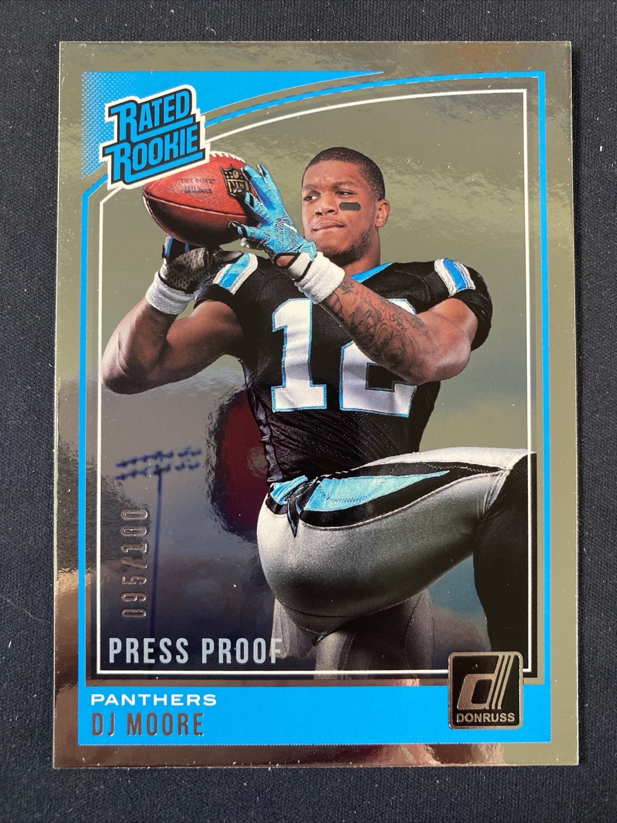 DJ MOORE 2018 Panini Donruss Rated Rookie SILVER Press Proof /100 * Tough Pull