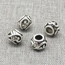 4 pièces d'entretoise spirale perles fleur vigne en argent sterling 925 pour
