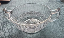 Vintage Pressed Glass Double Handled Candy Dish 3 1/2" Tall