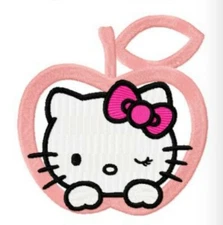 PERSONALIZE HELLO KITTY APPLE WINK WHITE BATH HAND TOWEL SET 2