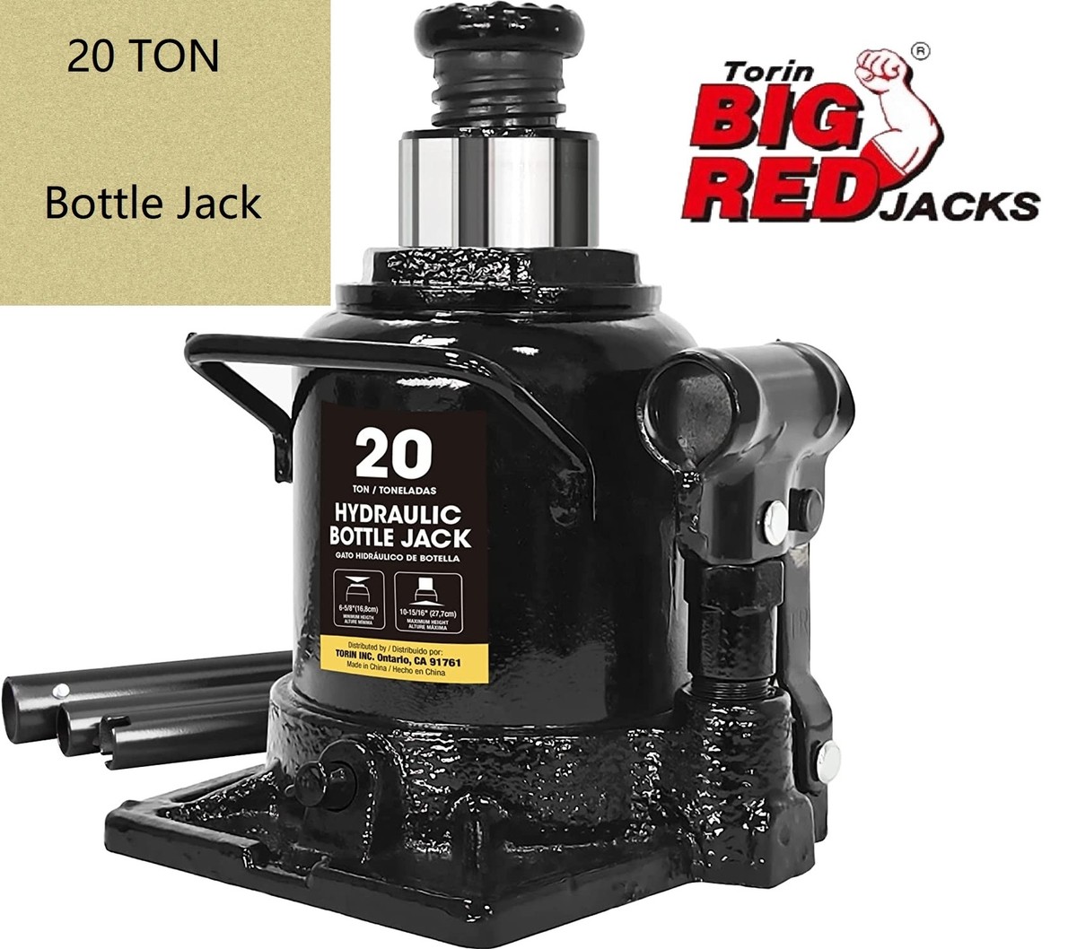 Big Red Low Profile Bottle Jack for Auto Repair and House Lift, 20