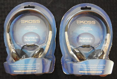 2-PAIR Koss KPH5v Leicht auf Ohr Tragbar Kopfhörer Mit / Verstellbares Stirnband