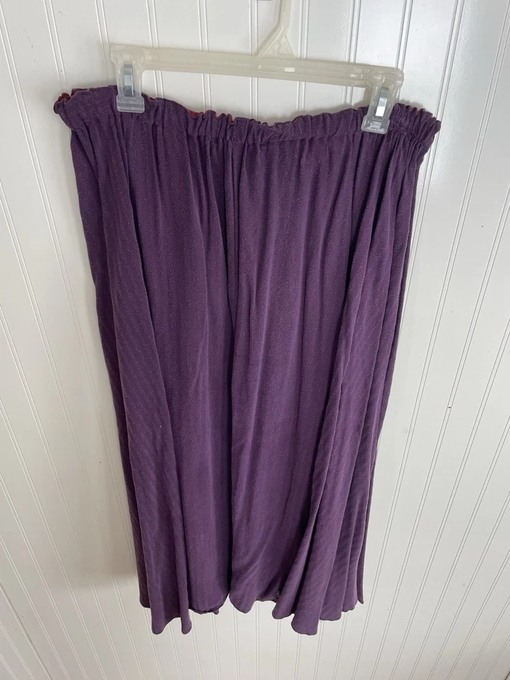 Renaissance Peasant Skirt Purple Woman Size M Elastic Waist Textured Stripe - Image 2 of 4