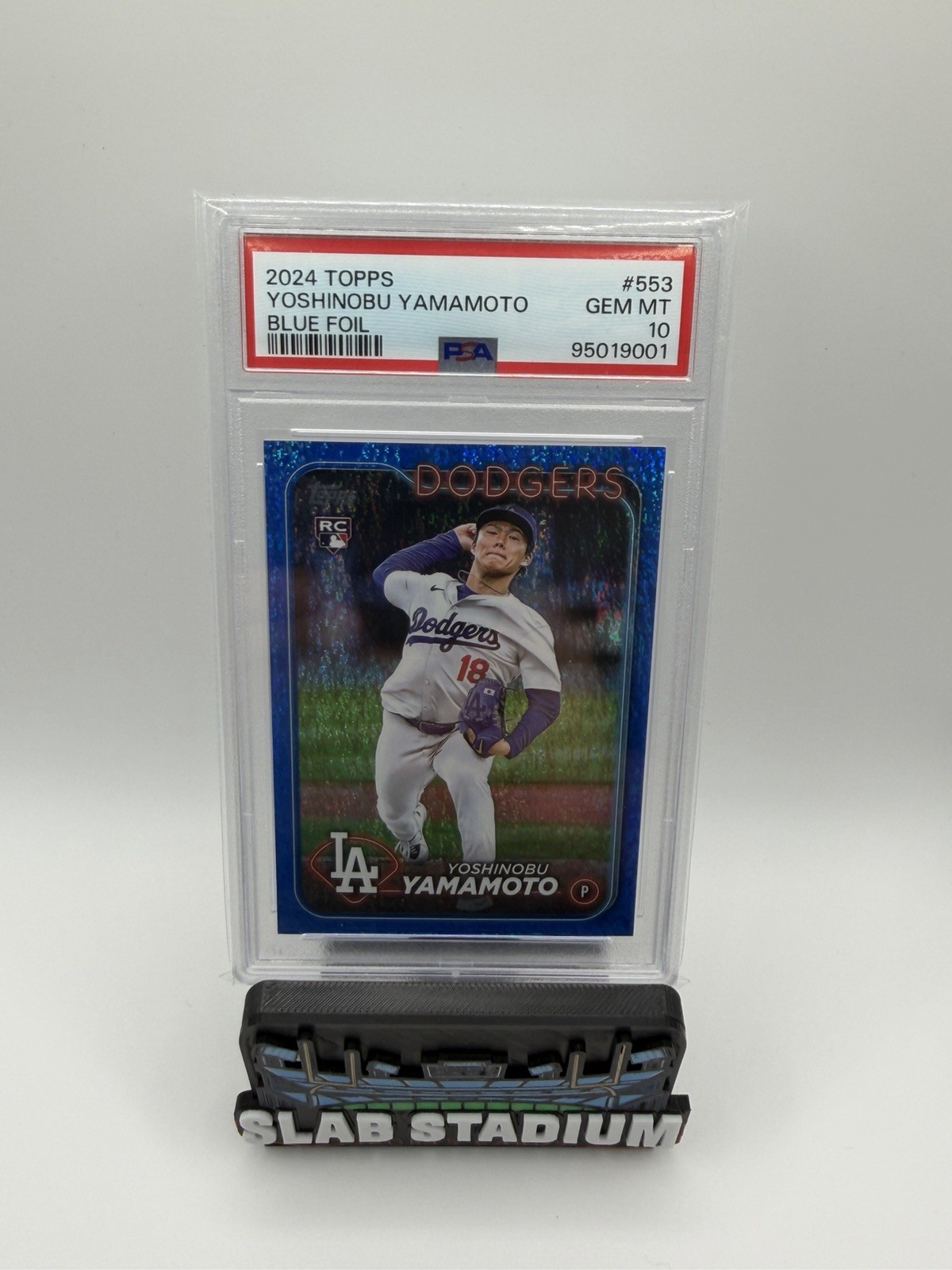2024 Topps - Yoshinobu Yamamoto #553 Blue Foil /999 RC PSA 10 COLOR MATCH!