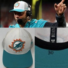 Alec Ingold 2024 Miami Dolphins Team Issued Game Worn Used Hat - PHOTO MATCHED!