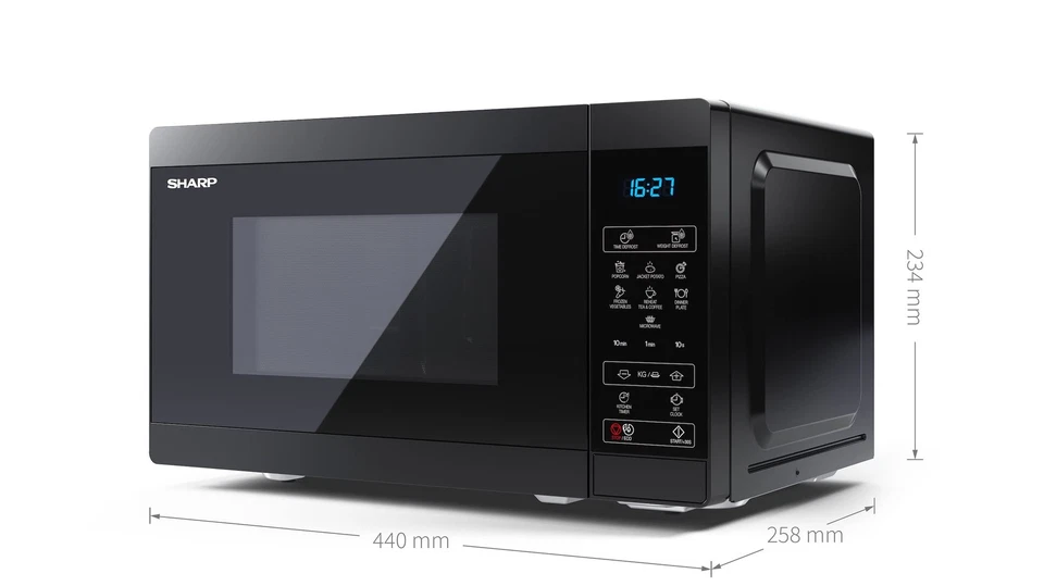 Sharp MS02E Solo-Mikrowelle 800 Watt 11 Leistungsstufen Microwave 20 Liter - Bild 3 von 4