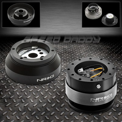 NRG STEERING WHEEL SHORT HUB+GEN 2.0 BLACK QUICK RELEASE FOR JIMMY YUKON BLAZER