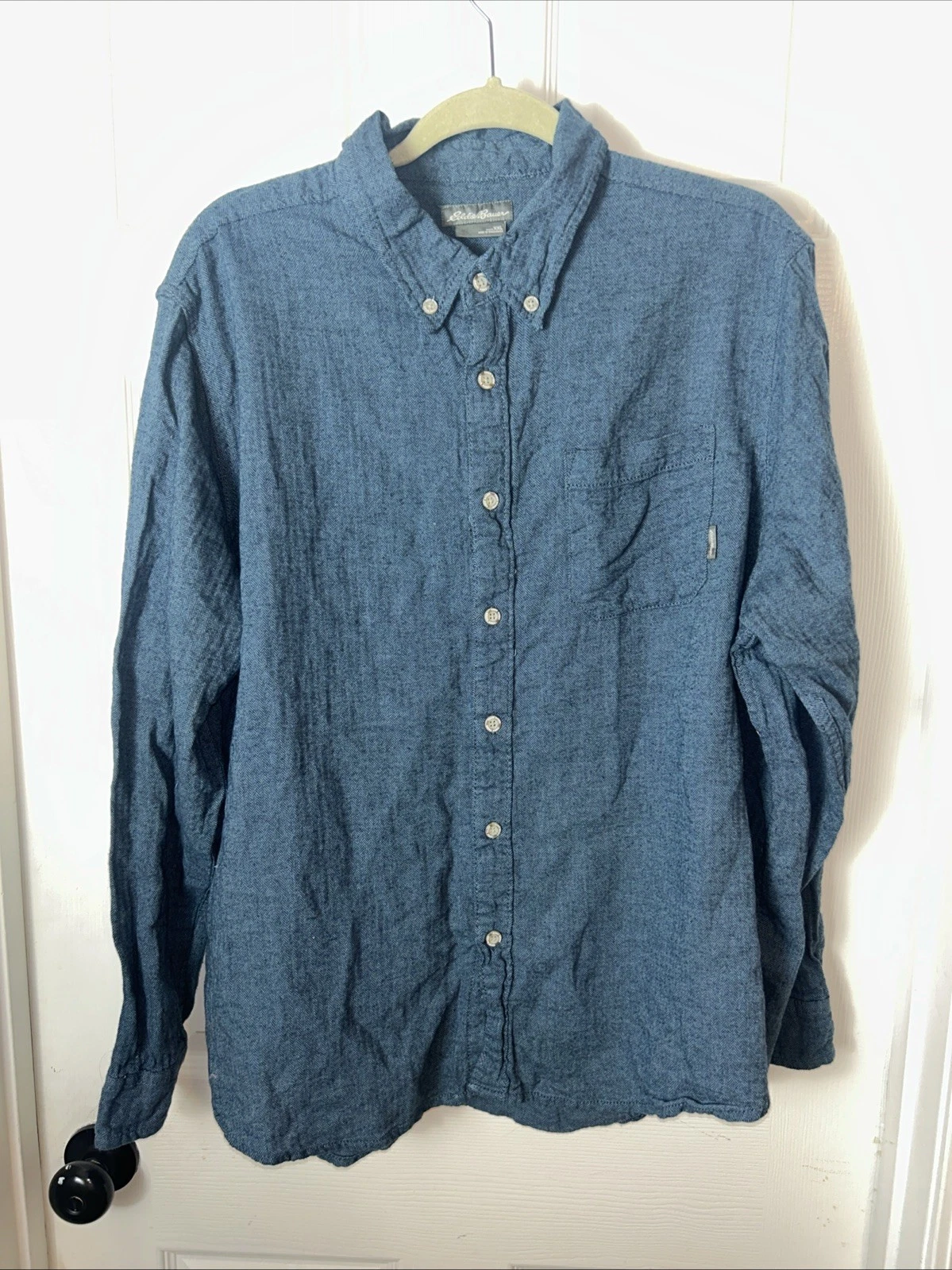 Flannel Shirt Men XXL Blue Outdoors Hiking Camping Gorpcore Travel Cozy Comfy