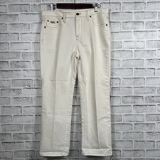 Z. Cavaricci Blue Denim Series Vintage Cream Straight Leg Pants Size 10