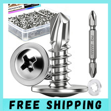 530PCS 8 x 1/2" Self Tapping Screws 410 Stainless Steel Truss Head Washer Kit
