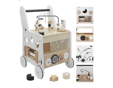 NEW Wooden Baby Walker - 5in1 Montessori Activity Cubes, Baby Push Walker