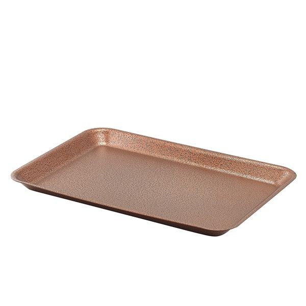 37x26.5x2CM HAMMERED COPPER GALVANISED STEEL TRAY - PACK 12