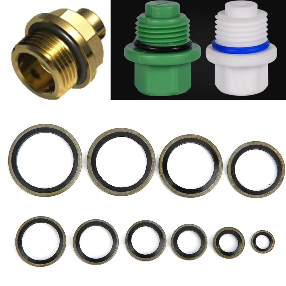 180pcs M6-M24 Oil Drain Screw Gasket Washer Set Bonded Sealing Ring Kit