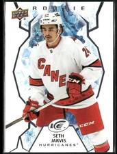 Seth Jarvis RC Rookie Card 2021-22 Upper Deck Ice #150 Carolina Hurricanes. rookie card picture