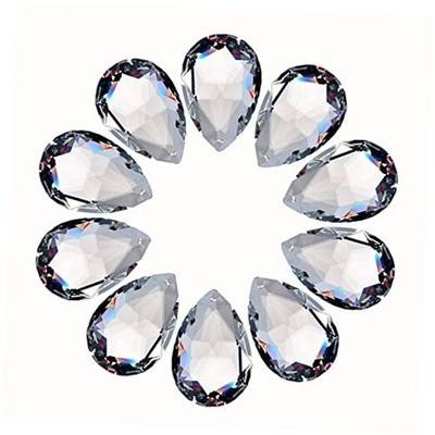 10pcs Crystal Pendants 1.5''/38mm Crystal Suncatcher - Hanging Crystals Prisms
