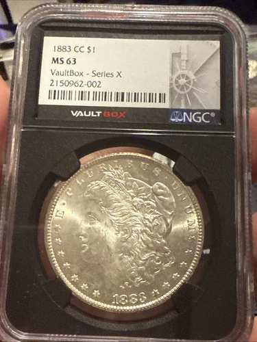 1883-CC Morgan Silver Dollar NGC graded MS 63 Blast White vault Box x!  Frosty
