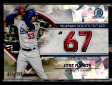 2023 Bowman #BTP-67 Jose Ramos Bowman Scouts Top 100 Atomic Refractors #/150