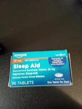 Amazon 441B8 25 MG Care Sleep Aid Doxylamine Succinate Tablets
