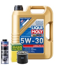 Motoröl 5W30 LIQUI MOLY Longlife Iii 5L +MANN Ölfilter +Spülung