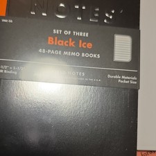 Field Notes Black Ice 3 Memo Books 48 Pages 3-1/2"x5-1/2" Black Orange Modern