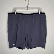 Janji Shorts Mens XL Blue Lined 6" Inseam Drawstring Gym Running Trail