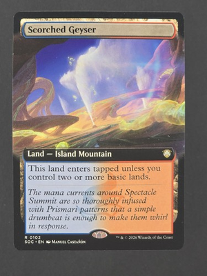 #ad MTG Scorched Geyser Extended Art Regular Secrets of Strixhaven SOC 0102 $4.99