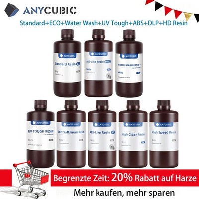 12KG ANYCUBIC 3D Drucker Resin 14K Texture/ABS-Like/Water Washable/Ultra Tough