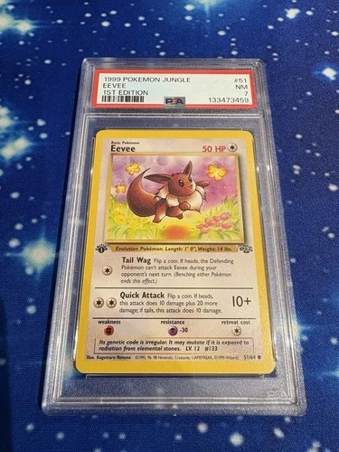 Pokémon 1999 Jungle Eevee 1st Edition PSA 7 #51/64