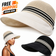 UPF50+ UV Protection Wide Brim Sun Hat Folding Breathable beach peaked Cap Women