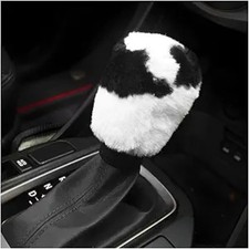 Print Car Shift Knob Cover, Fluffy Print Anti-Slip Gear Shifter Protector Comfor